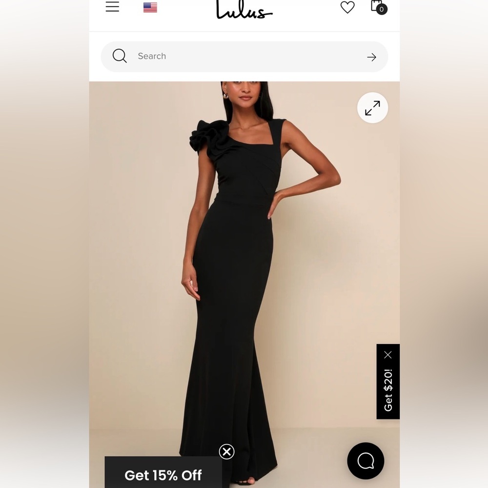 Lulus Elegant Black Evening Gown size small